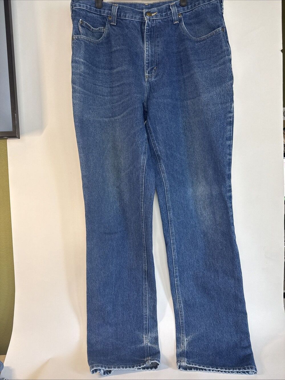 Carhartt B160 DST Jeans Mens 36x36 Blue Relaxed Fit Straight Leg Workwear Denim